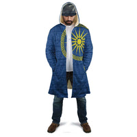 Vergina Sun Macedonia Cloak Greek Pattern Blue - Wonder Print Shop