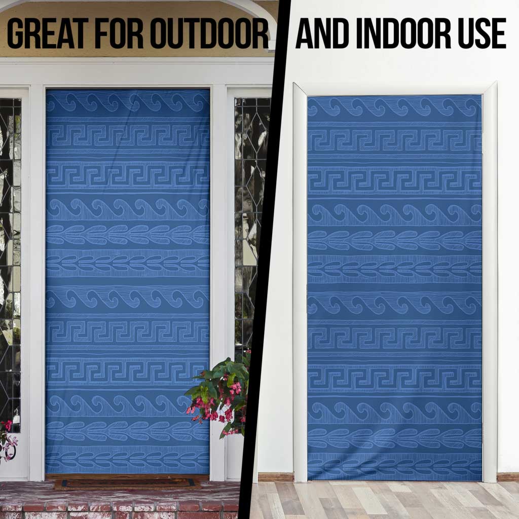 Vergina Sun Macedonia Door Cover Greek Pattern Blue - Wonder Print Shop