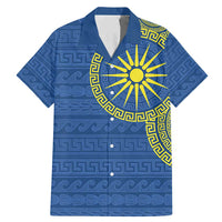 Vergina Sun Macedonia Family Matching Mermaid Dress and Hawaiian Shirt Greek Pattern Blue - Wonder Print Shop