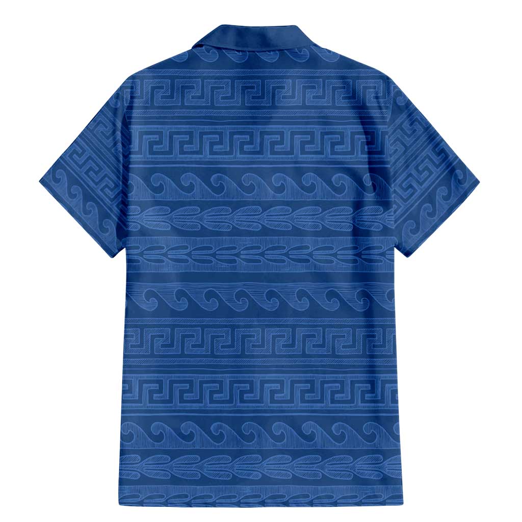 Vergina Sun Macedonia Family Matching Mermaid Dress and Hawaiian Shirt Greek Pattern Blue - Wonder Print Shop