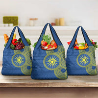 Vergina Sun Macedonia Grocery Bag Greek Pattern Blue - Wonder Print Shop