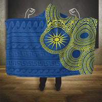 Vergina Sun Macedonia Hooded Blanket Greek Pattern Blue - Wonder Print Shop