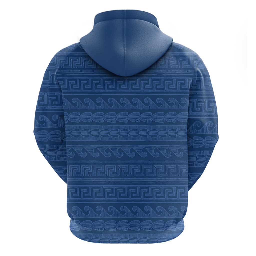 Vergina Sun Macedonia Hoodie Greek Pattern Blue - Wonder Print Shop