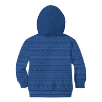 Vergina Sun Macedonia Kid Hoodie Greek Pattern Blue - Wonder Print Shop
