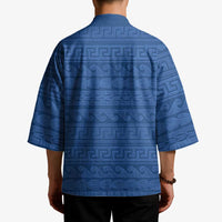 Vergina Sun Macedonia Kimono Greek Pattern Blue - Wonder Print Shop