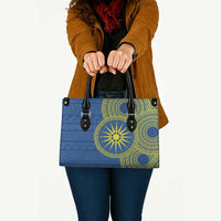 Vergina Sun Macedonia Leather Bag Greek Pattern Blue - Wonder Print Shop