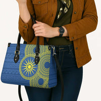 Vergina Sun Macedonia Leather Bag Greek Pattern Blue - Wonder Print Shop