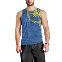 Vergina Sun Macedonia Men Tank Top Greek Pattern Blue - Wonder Print Shop