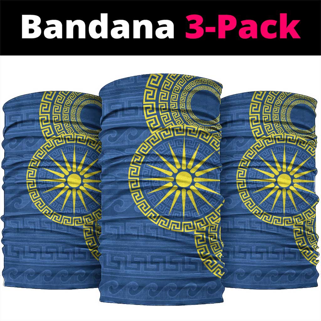 Vergina Sun Macedonia Neck Gaiter Greek Pattern Blue - Wonder Print Shop