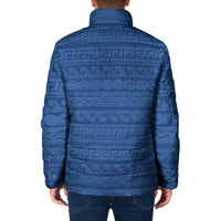 Vergina Sun Macedonia Padded Jacket Greek Pattern Blue - Wonder Print Shop