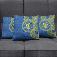 Vergina Sun Macedonia Pillow Cover Greek Pattern Blue - Wonder Print Shop