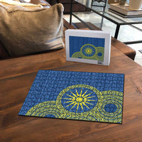 Vergina Sun Macedonia Puzzle Greek Pattern Blue - Wonder Print Shop