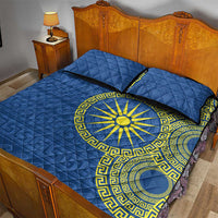 Vergina Sun Macedonia Quilt Bed Set Greek Pattern Blue - Wonder Print Shop