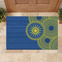 Vergina Sun Macedonia Rubber Doormat Greek Pattern Blue - Wonder Print Shop