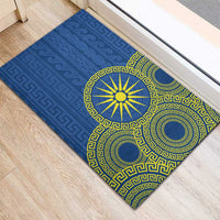 Vergina Sun Macedonia Rubber Doormat Greek Pattern Blue - Wonder Print Shop