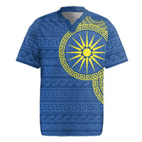 Vergina Sun Macedonia Rugby Jersey Greek Pattern Blue - Wonder Print Shop