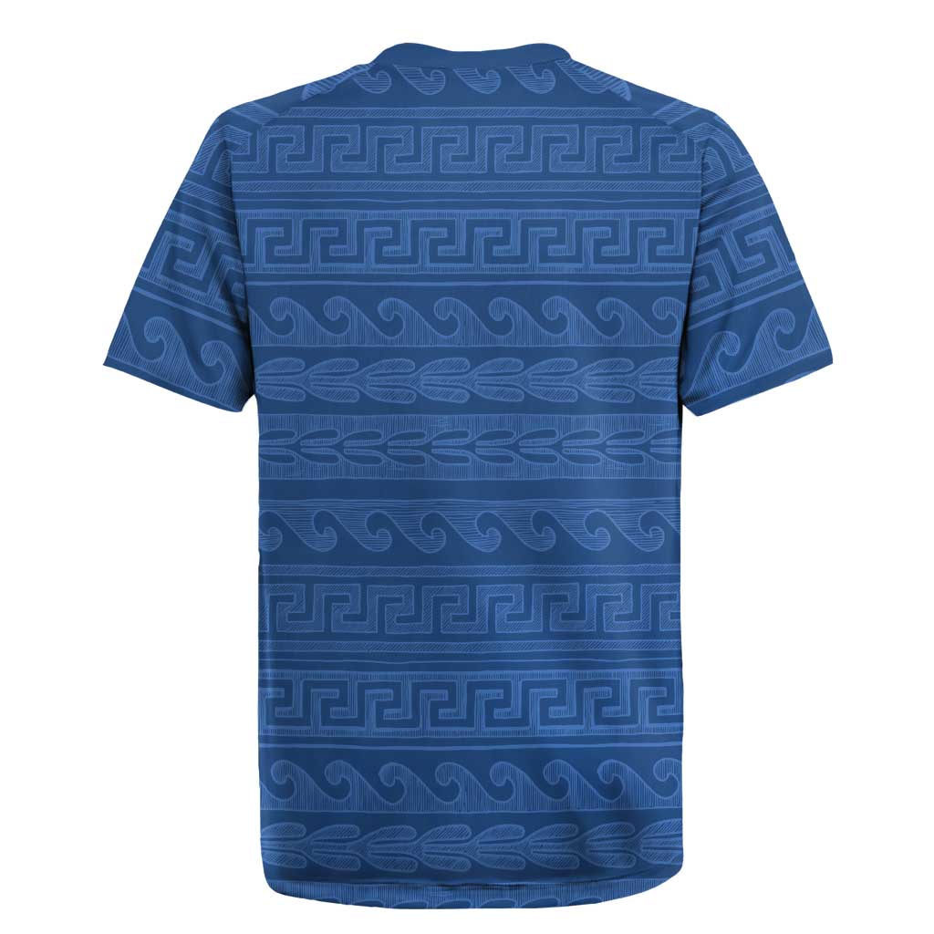 Vergina Sun Macedonia Rugby Jersey Greek Pattern Blue - Wonder Print Shop