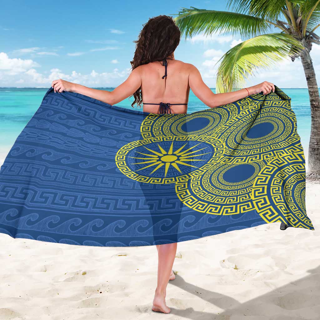 Vergina Sun Macedonia Sarong Greek Pattern Blue - Wonder Print Shop