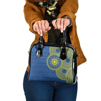 Vergina Sun Macedonia Shoulder Handbag Greek Pattern Blue - Wonder Print Shop