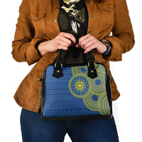 Vergina Sun Macedonia Shoulder Handbag Greek Pattern Blue - Wonder Print Shop