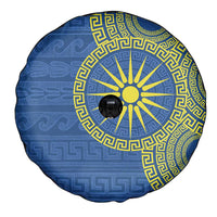 Vergina Sun Macedonia Spare Tire Cover Greek Pattern Blue - Wonder Print Shop