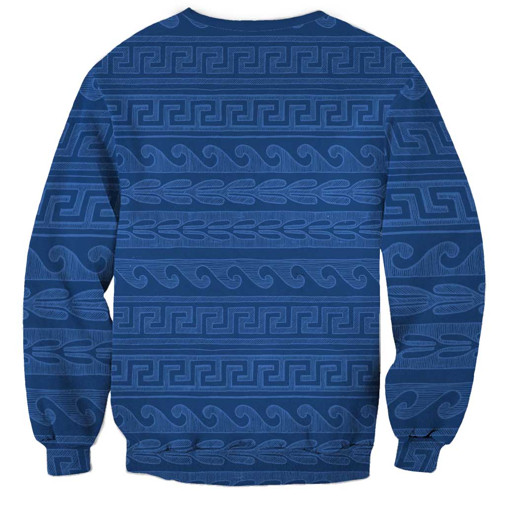 Vergina Sun Macedonia Sweatshirt Greek Pattern Blue - Wonder Print Shop