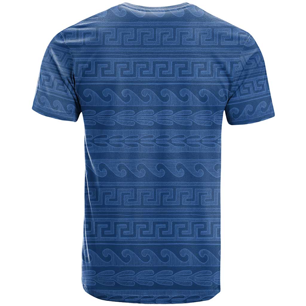 Vergina Sun Macedonia T Shirt Greek Pattern Blue - Wonder Print Shop