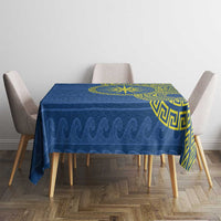 Vergina Sun Macedonia Tablecloth Greek Pattern Blue - Wonder Print Shop