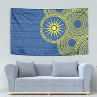 Vergina Sun Macedonia Tapestry Greek Pattern Blue - Wonder Print Shop