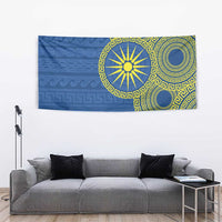 Vergina Sun Macedonia Tapestry Greek Pattern Blue - Wonder Print Shop