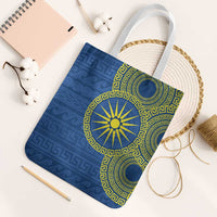 Vergina Sun Macedonia Tote Bag Greek Pattern Blue - Wonder Print Shop
