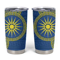Vergina Sun Macedonia Tumbler Cup Greek Pattern Blue - Wonder Print Shop