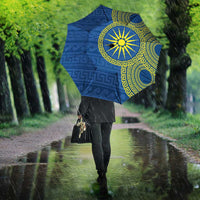 Vergina Sun Macedonia Umbrella Greek Pattern Blue - Wonder Print Shop
