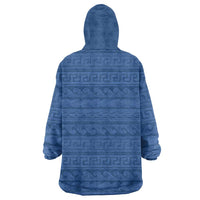 Vergina Sun Macedonia Wearable Blanket Hoodie Greek Pattern Blue - Wonder Print Shop
