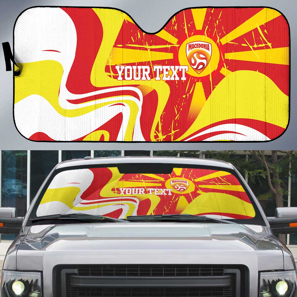 Macedonia Football Custom Auto Sun Shade Go Risovi Grunge Style - Wonder Print Shop