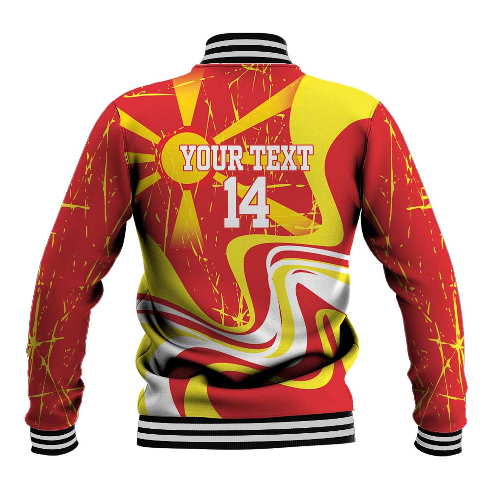 Macedonia Football Custom Baseball Jacket Go Risovi Grunge Style - Wonder Print Shop
