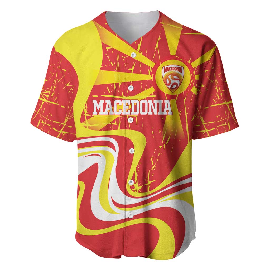 Macedonia Football Custom Baseball Jersey Go Risovi Grunge Style - Wonder Print Shop