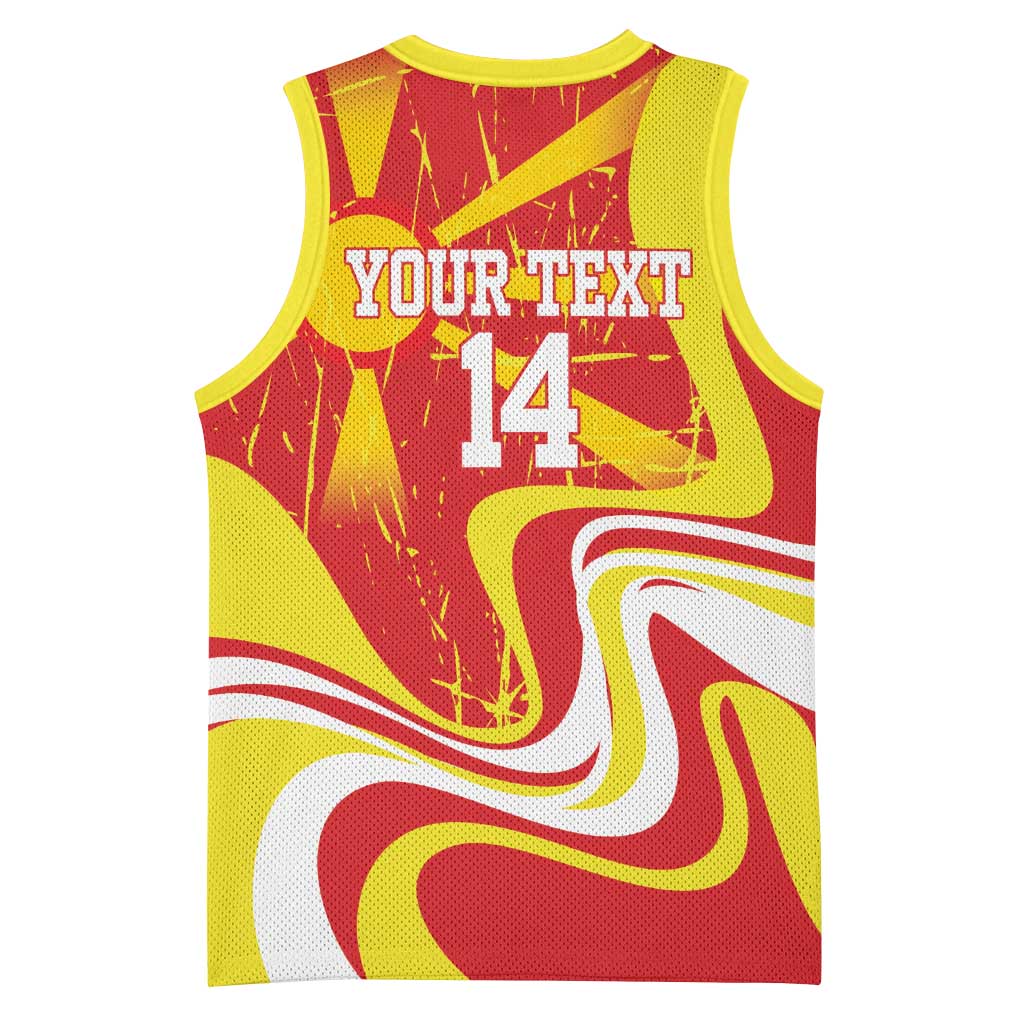 Macedonia Football Custom Basketball Jersey Go Risovi Grunge Style - Wonder Print Shop