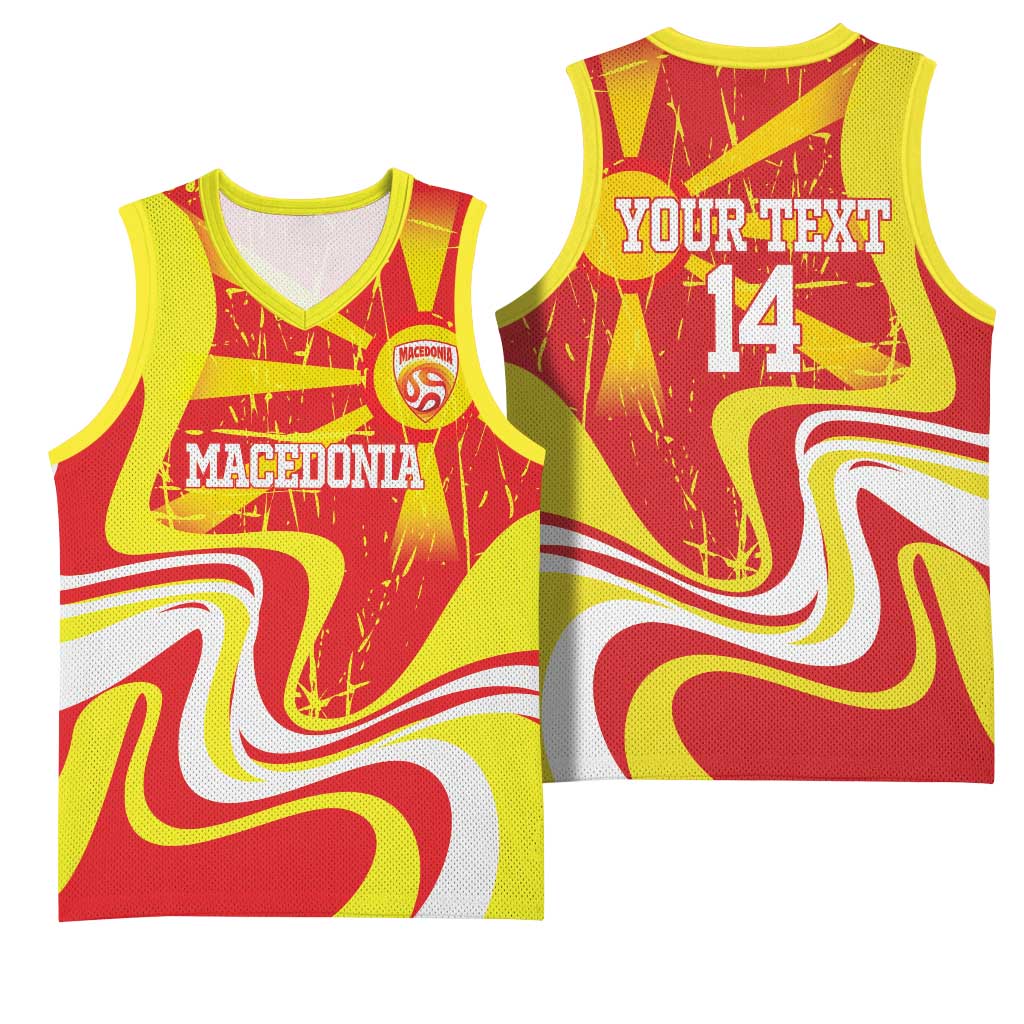Macedonia Football Custom Basketball Jersey Go Risovi Grunge Style - Wonder Print Shop