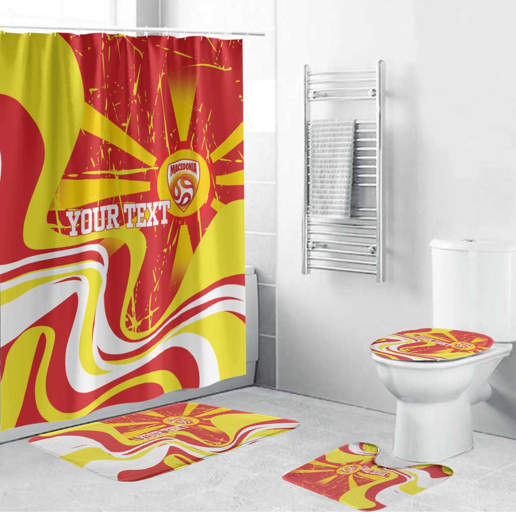 Macedonia Football Custom Bathroom Set Go Risovi Grunge Style - Wonder Print Shop