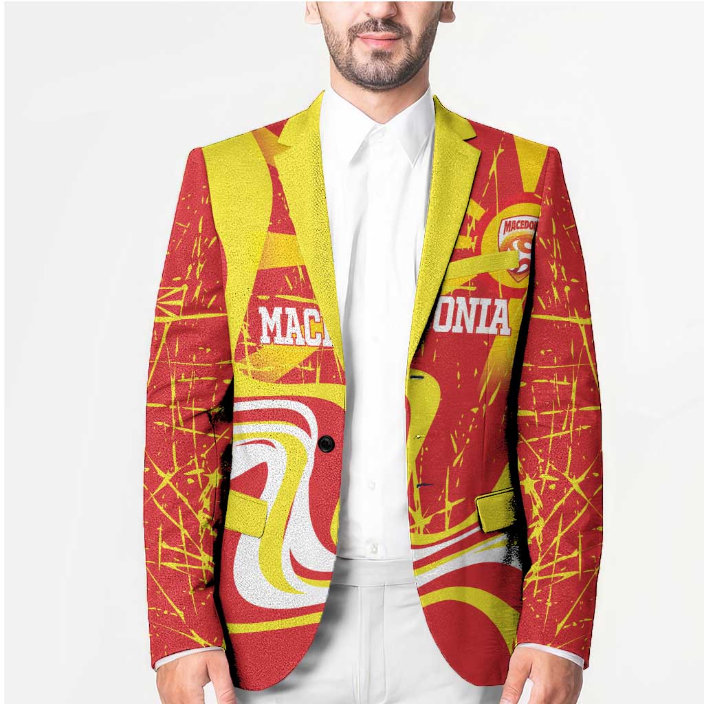 Macedonia Football Custom Blazer Go Risovi Grunge Style - Wonder Print Shop