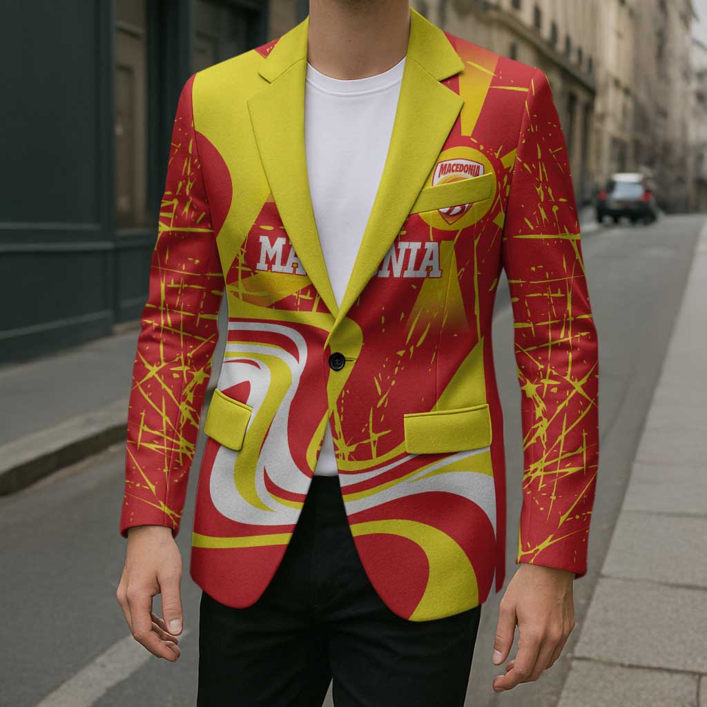 Macedonia Football Custom Blazer Go Risovi Grunge Style - Wonder Print Shop