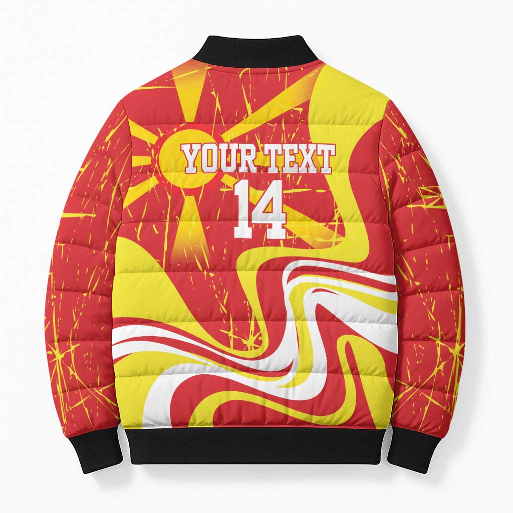 Macedonia Football Custom Bomber Puffer Jacket Go Risovi Grunge Style - Wonder Print Shop