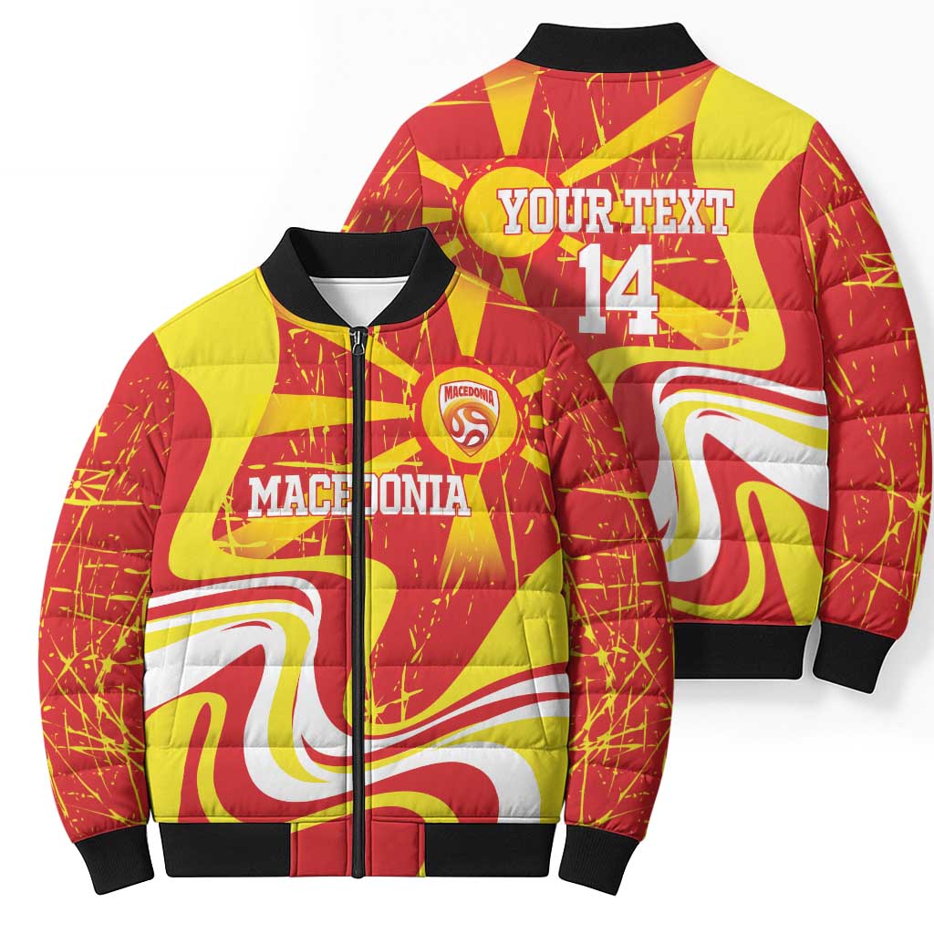 Macedonia Football Custom Bomber Puffer Jacket Go Risovi Grunge Style - Wonder Print Shop