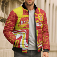Macedonia Football Custom Bomber Puffer Jacket Go Risovi Grunge Style - Wonder Print Shop