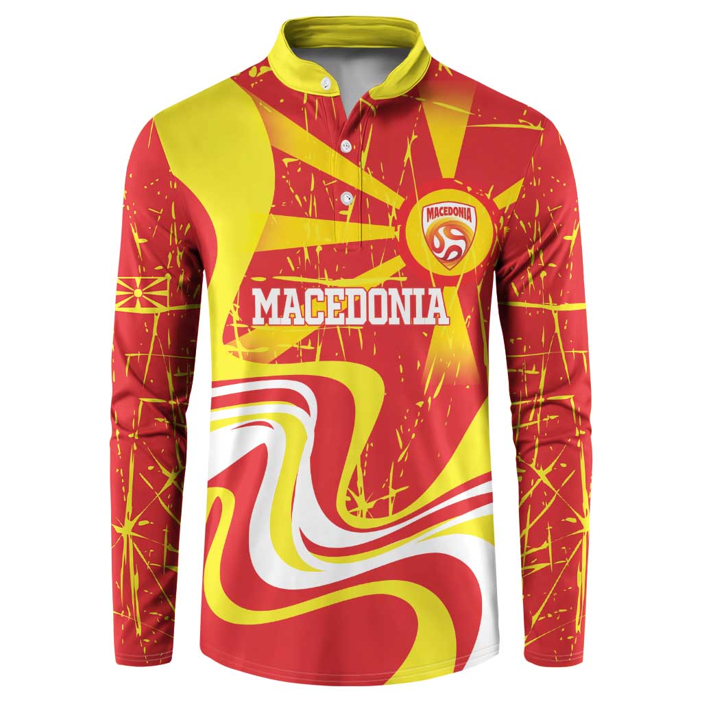 Macedonia Football Custom Button Sweatshirt Go Risovi Grunge Style - Wonder Print Shop