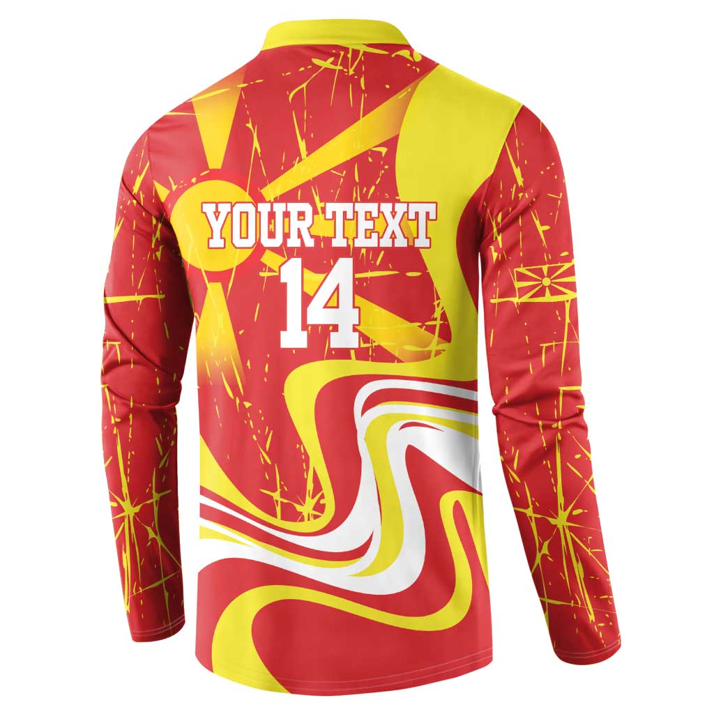 Macedonia Football Custom Button Sweatshirt Go Risovi Grunge Style - Wonder Print Shop