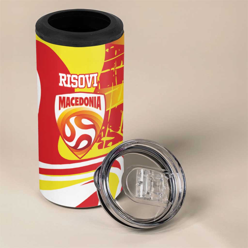 Macedonia Football Custom 4 in 1 Can Cooler Tumbler Go Risovi Grunge Style - Wonder Print Shop