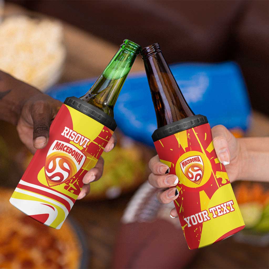 Macedonia Football Custom 4 in 1 Can Cooler Tumbler Go Risovi Grunge Style - Wonder Print Shop