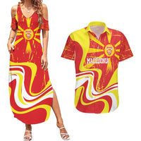 Macedonia Football Custom Couples Matching Summer Maxi Dress and Hawaiian Shirt Go Risovi Grunge Style - Wonder Print Shop
